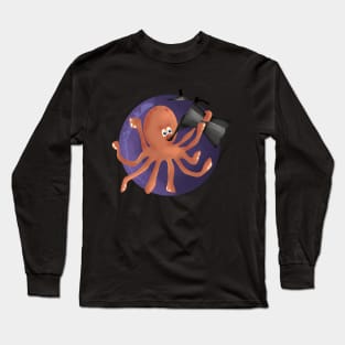 Love coffee, litle octopus Long Sleeve T-Shirt